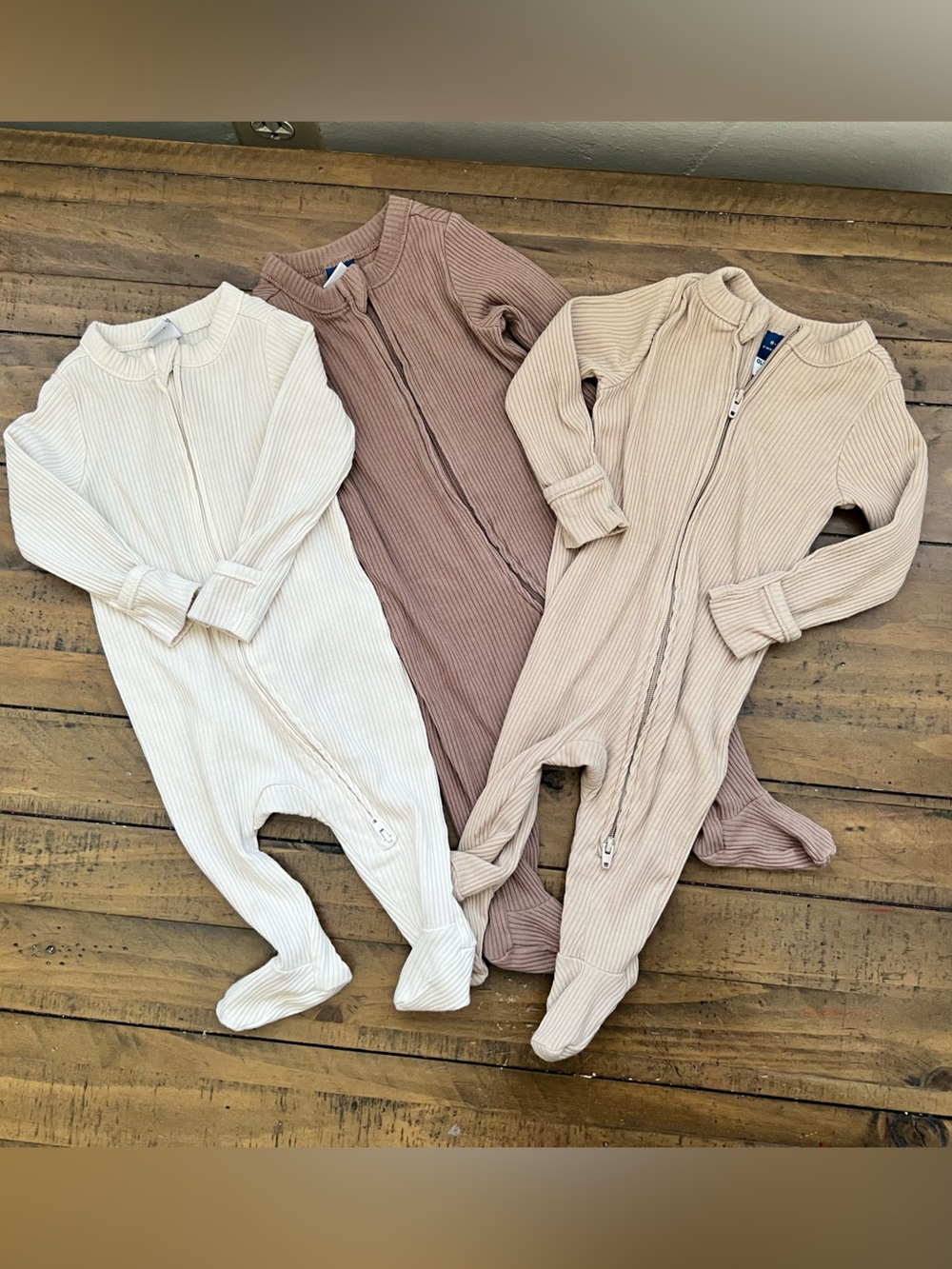 Old Navy Ribbed Footed Two-way Zip Pjs